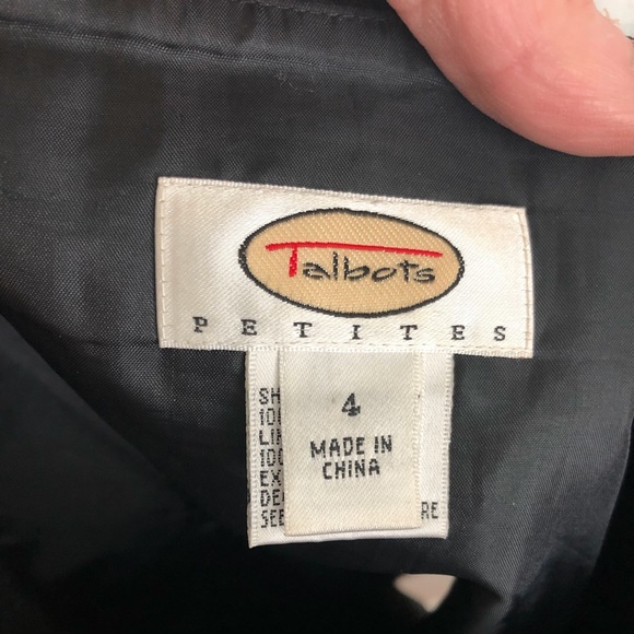 Talbots black skirt with cream embroidery sz 4 - Picture 2 of 5